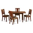 Pemberly Row 5-Piece Wood Dinette Set in Mahogany with Faux Leather Chairs