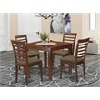 Pemberly Row 5-Piece Dining Table Set in Solid Mahogany Wood