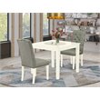 Pemberly Row 3-Piece Wood Dining Set in Linen White and Smoke