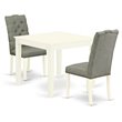 Pemberly Row 3-Piece Wood Dining Set in Linen White and Smoke
