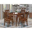 Pemberly Row 5-Piece Wood Dining Table Set in Mahogany Finish
