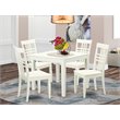 Pemberly Row 5-Piece Wood Dining Table Set in Linen White Finish