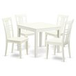 Pemberly Row 5-Piece Wood Dining Table Set in Linen White Finish