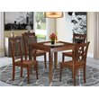 Pemberly Row 5-Piece Wood Dining Set with X-Back Chairs in Mahogany