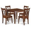 Pemberly Row 5-Piece Wood Dining Set with X-Back Chairs in Mahogany