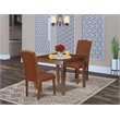 Pemberly Row 3-Piece Wood Dining Set in Mahogany with Parson Chairs