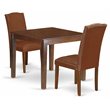 Pemberly Row 3-Piece Wood Dining Set in Mahogany with Parson Chairs