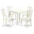 Pemberly Row 5-Piece Wood Dining Set with Slatted Chairs in Linen White