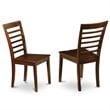 Pemberly Row 5-Piece Wood Dining Set in Mahogany with Slatted Back Chairs