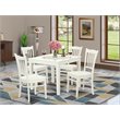 Pemberly Row 5-Piece Wood Dining Table Set in White 36x36x30 In