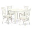 Pemberly Row 5-Piece Wood Dining Table Set in White 36x36x30 In