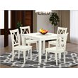 Pemberly Row 5-Piece Wood Dining Set with X-Back Chairs in Linen White