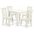 Pemberly Row 5-Piece Wood Dining Set with X-Back Chairs in Linen White