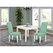 Pemberly Row 3-Piece Wood Dining Set in Linen White and Pond