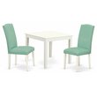 Pemberly Row 3-Piece Wood Dining Set in Linen White and Pond