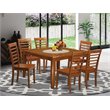 Pemberly Row 7-Piece Square Dining Table Set in Saddle Brown