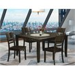 Pemberly Row 5-Piece Wood Dining Set with Leaf Extension in Cappuccino
