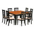 Pemberly Row 9-Piece Dining Table Set with Cushioned Chairs in Cherry