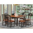 Pemberly Row 7-Piece Wood Dining Table Set in Black and Cherry