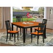 Pemberly Row 5-Piece Wood Dining Table Set in Black and Cherry