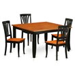 Pemberly Row 5-Piece Wood Dining Table Set in Black and Cherry