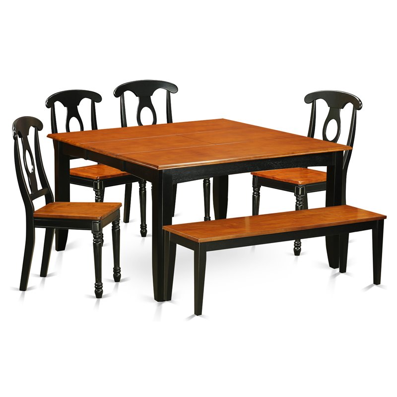 Pemberly Row 6-Piece Wood Kitchen Set in Black and Cherry Finish