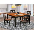 Pemberly Row 5-Piece Wood Dining Set in Black & Cherry Finish