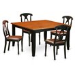 Pemberly Row 5-Piece Wood Dining Set in Black & Cherry Finish