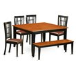 Pemberly Row 6-Piece Wood Kitchen Table Set in Black and Cherry Finish