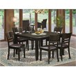 Pemberly Row 7-Piece Dining Set with Ladder Back Chairs in Cappuccino