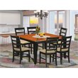 Pemberly Row 7-Piece Wood Dining Table Set in Black and Cherry