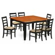 Pemberly Row 7-Piece Wood Dining Table Set in Black and Cherry