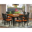 Pemberly Row 9-Piece Wood Dining Room Table Set in Black and Cherry