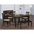 Pemberly Row 6-Piece Wood Dining Room Set in Cappuccino Finish