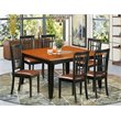 Pemberly Row 7-Piece Kitchen Table and Chair Set in Black/Cherry Finish