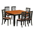 Pemberly Row 7-Piece Kitchen Table and Chair Set in Black/Cherry Finish