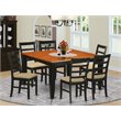 Pemberly Row 7-Piece Dining Set with Butterfly Leaf in Black and Cherry