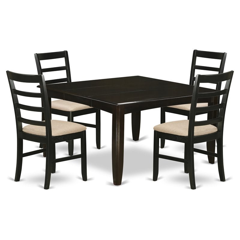 Pemberly Row 5-Piece Traditional Wood Dining Set in Cappuccino Finish