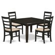 Pemberly Row 5-Piece Traditional Wood Dining Set in Cappuccino Finish