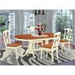 Pemberly Row 5-Piece Wood Kitchen Set in Buttermilk & Cherry