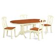 Pemberly Row 5-Piece Wood Kitchen Set in Buttermilk & Cherry