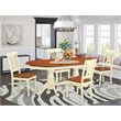 Pemberly Row 5-Piece Wood Dining Table Set in Buttermilk/Cherry Finish