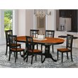 Pemberly Row 7-Piece Dining Set with Table and Chairs in Black & Cherry
