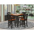 Pemberly Row 5-Piece Counter Height Bar Stool Dining Set in Black/Cherry