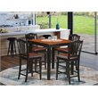 Pemberly Row 5-Piece Wood Dining Table Set in Black and Cherry