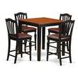 Pemberly Row 5-Piece Wood Dining Table Set in Black and Cherry