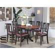 Pemberly Row 7-Piece Wood Dining Set with Oval Table in Black/Cherry