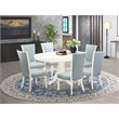 Pemberly Row 7-Piece Wood Dining Set with Linen White Finish