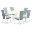 Pemberly Row 7-Piece Wood Dining Set with Linen White Finish