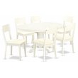 Pemberly Row 7-Piece Rubberwood Dining Set with Leather in Linen White